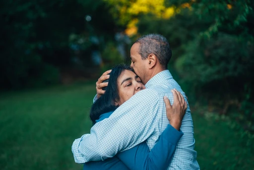 A family embracing